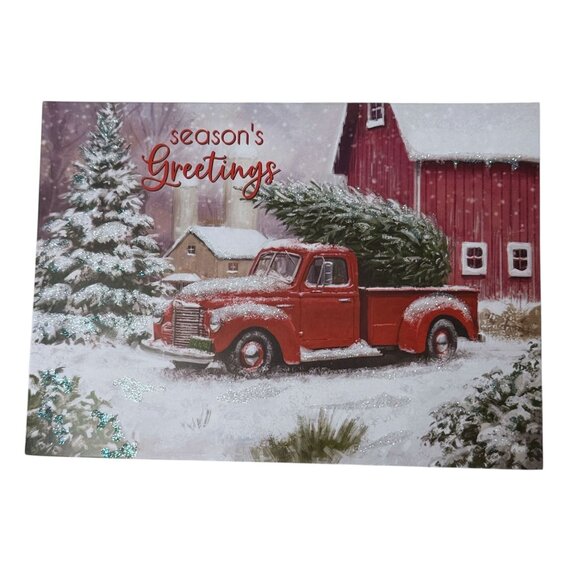 Holiday Truck with Tree Christmas Cards 12 Cards w/ Envelopes 5x7" - Picture 2 of 8
